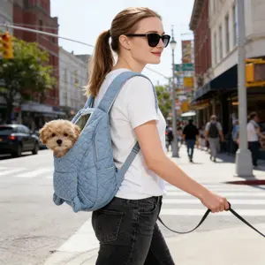 Breathable & Comfortable Pet Outing Backpack, Portable Embossed Design, for Small & Medium Cats and Dogs, Travel Backpack