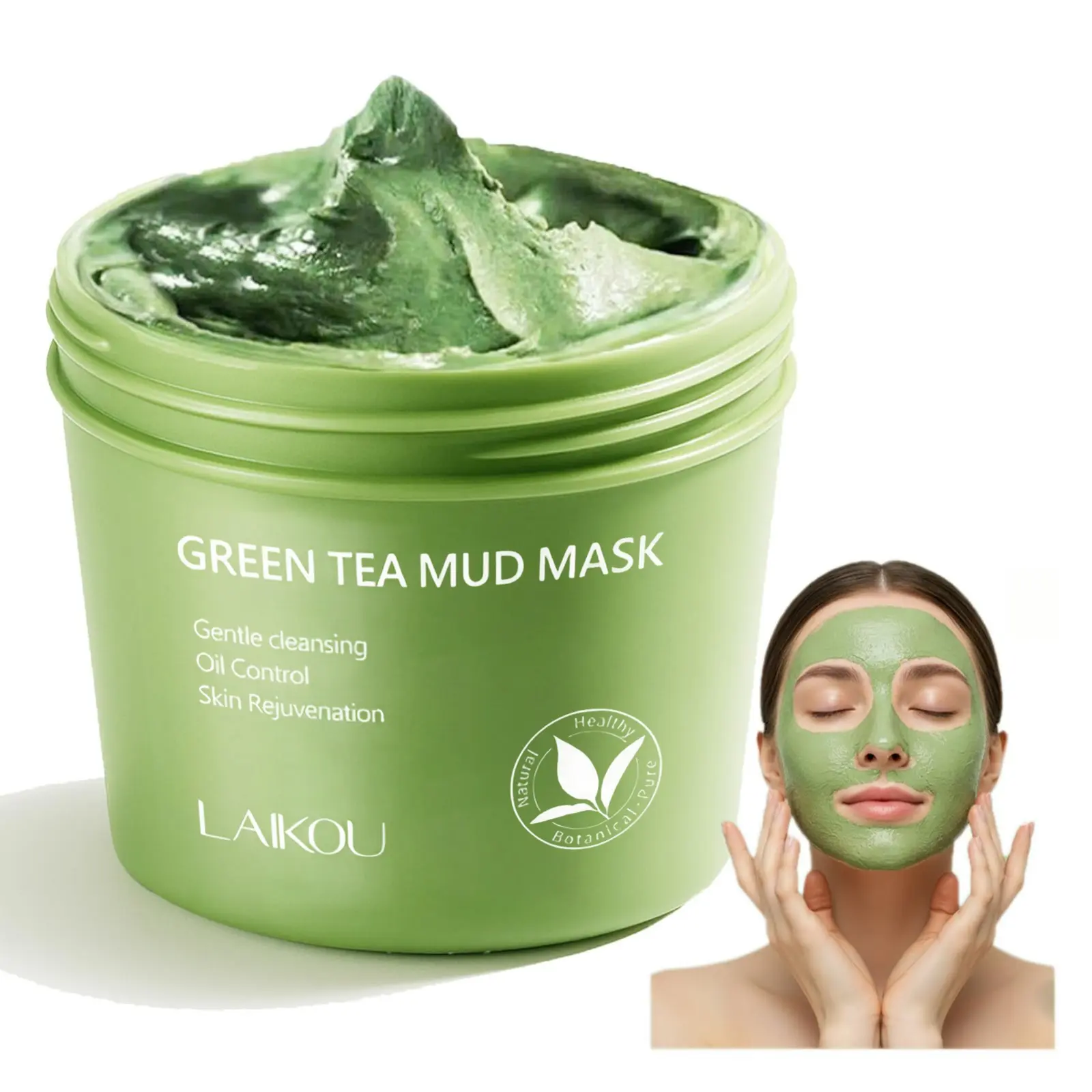 Green Tea & Holy Basil Bubble Clay Mask - 3-Minute Deep Pore Cleansing Mud Mask for Oil Control, Blackhead Removal, Gentle Hydration - All Skin Types Including Sensitive Skin - Home Spa Skincare
