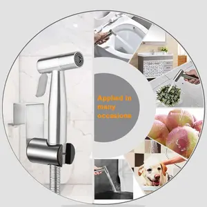 Product description  Toilet toilet spray hose kit, with hanger, spray accessories, water pressure control, adjustable stainless steel diaphragm toilet, toilet spray gun, for pet shower