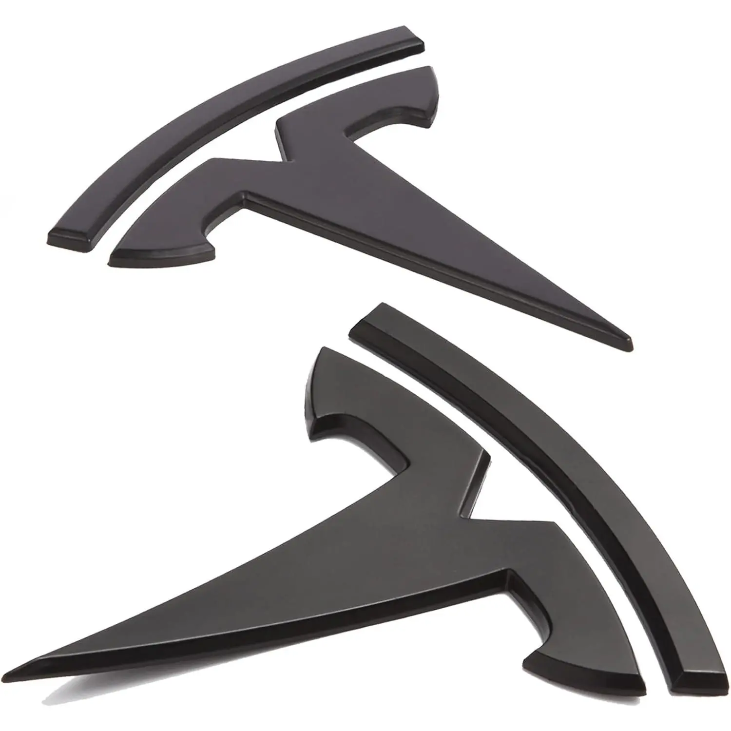 Tesla Emblem Decals - 2PCS/Set Custom Fit ABS Plastic Durable Stickers with Cover, Compatible with 2020-2024 Model Y, Not for Model Y Juniper, Vehicle, Automobile
