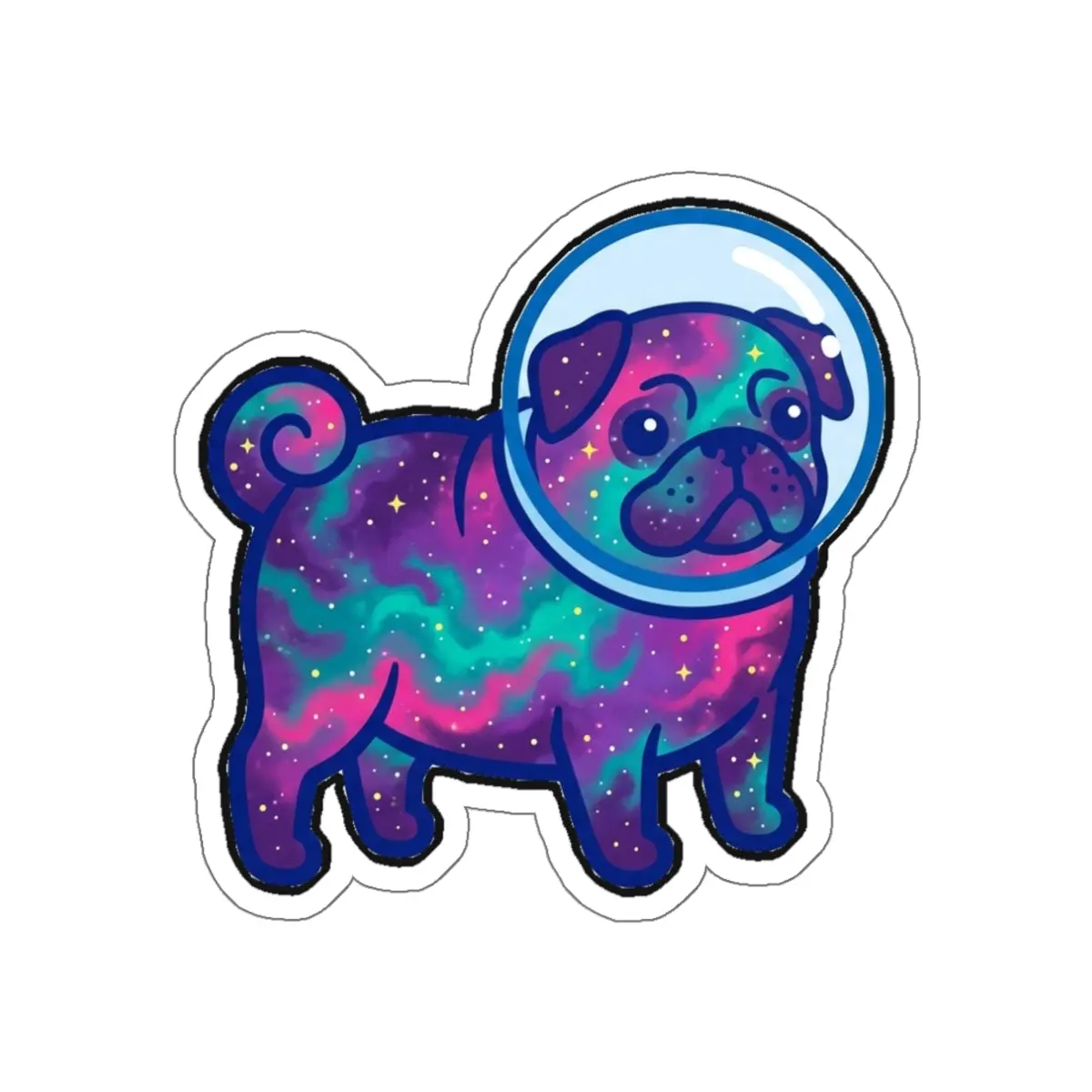 Cosmic Pug Sticker | Tritan