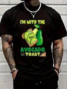 100% Cotton I'm With The Avocado Toast Funny Halloween Costume Kids Boys T-Shirt Women's Men's Graphic Tee Crew Neck summer vacation Tops