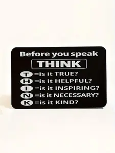 Engraved wallet card with motivational slogans—think twice before inserting your card. Perfect inspirational gifts for birthdays, Christmas, and Valentine’s Day, ideal for family or best friends.