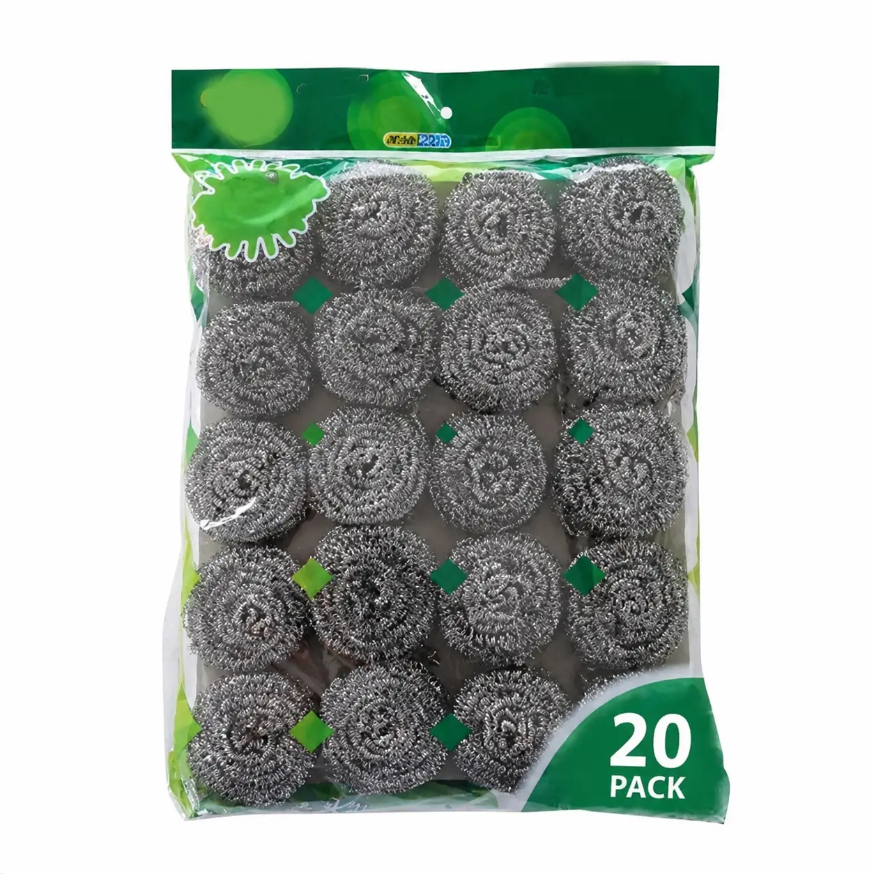 20PCS Heavy Duty Steel Wool Scrubber Pads for Cleaning Dishes, Pots, Pans & Kitchen Cookware
