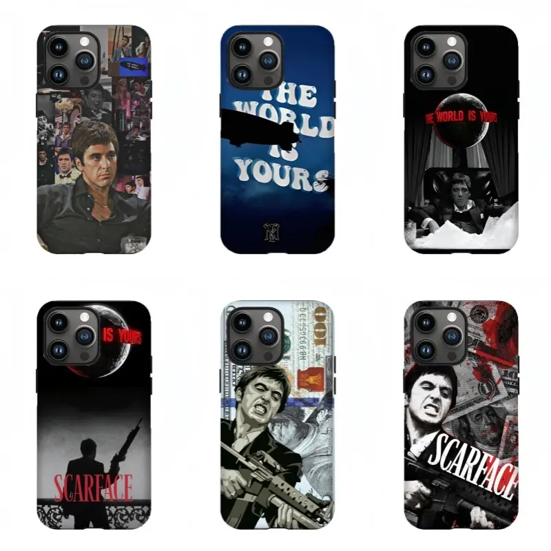 Scarface Tony Montana Tough Shockproof Smartphone Case - Custom The World Is Yours Design Plastic Cellphone Shell, Protective Cover for iPhone 17/16/15/14/13/12/11 ProMax Plus, Ideal Fan Gift.