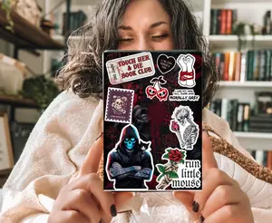 Dark Romance Kindle Insert with Sparkly Overlay, Morally Grey Bookish Clear Kindle Case Insert