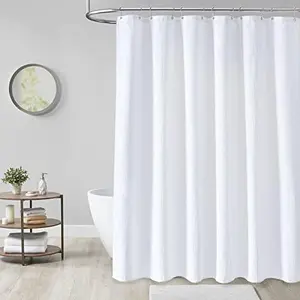 White Fabric Shower Curtain, Soft Hotel-Grade Cloth Liner, Durable Heavy-Duty Shower Curtain, Thick Bathroom Shower Curtains of Hotel Quality, Made from Premium Polyester, Measuring 72X72 Inches