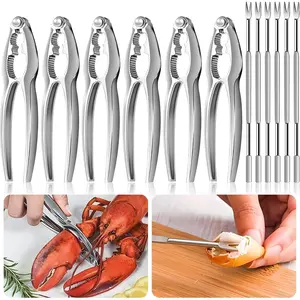 12 count Crab Crackers and Tools, Nut Cracker Set Contain 6 Nut Crackers and 6 Stainless Steel Forks, Crab  Crackers Set for Seafood Boil Party Supplies, Dishwasher Safe