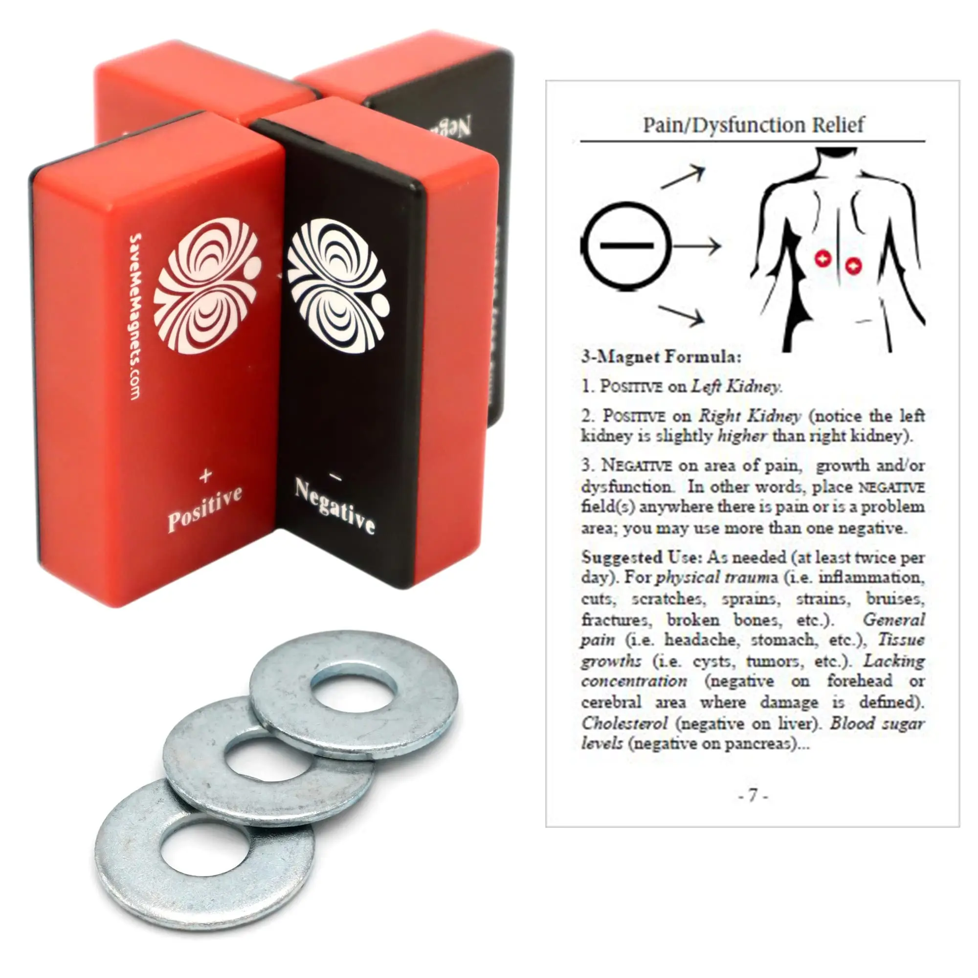 SaveMeMagnets - Biomagnetism Wellness Kit | 3 Therapeutic-Grade Magnets & Illustrated Guide | DIY Magnet Self-Care for Wellness & Balance | Magnetic Tools for Energy, Alignment & Recalibration