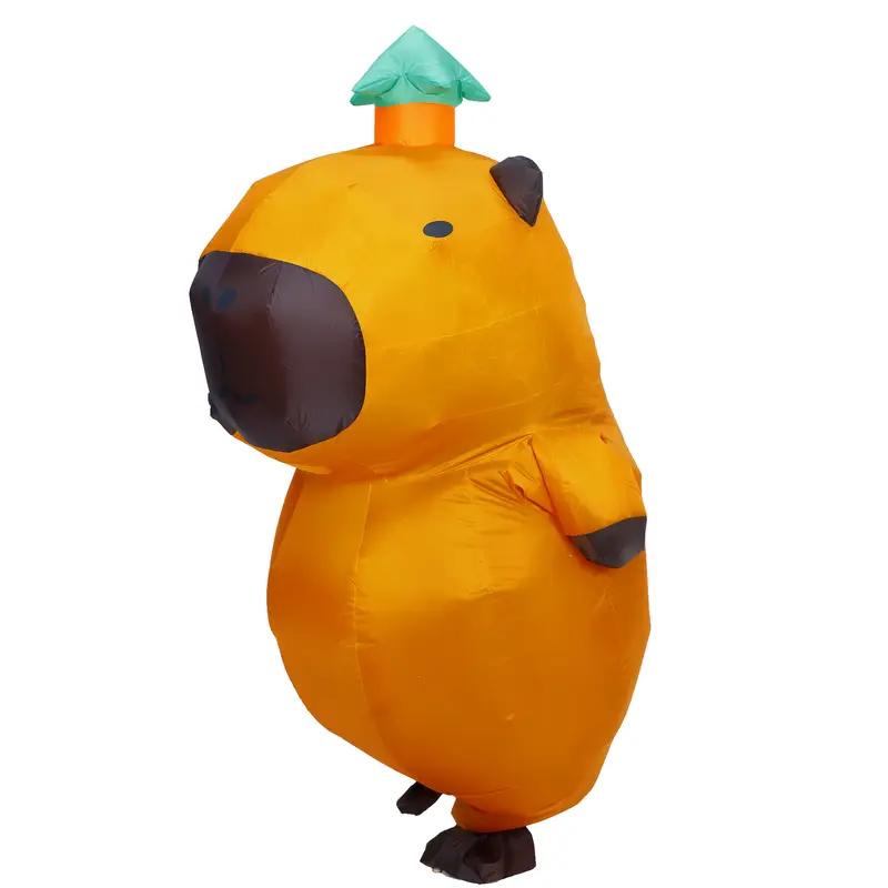 7ft Giant Dancing Capybara Inflatable Costume Mascot For Adult - Blow Up in 30s! Halloween & Christmas Party Dress Up Prop #PartyTok Prank Your Friends! (Tear-Resistant Polyester)