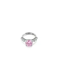 Pink Star Cut CZ Ring Luxury Sparkling Statement Jewelry for Women