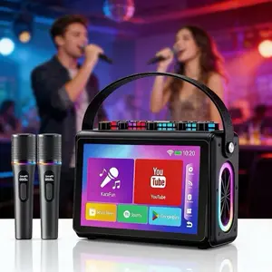 Karaoke Machine for Adults,Built-in 10.1"HD Lyrics Screen, Supports WiFi Bluetooth HDMI USB and TF,Portable Karaoke Player with 2 Wireless Microphones for Home Party Family Gathering