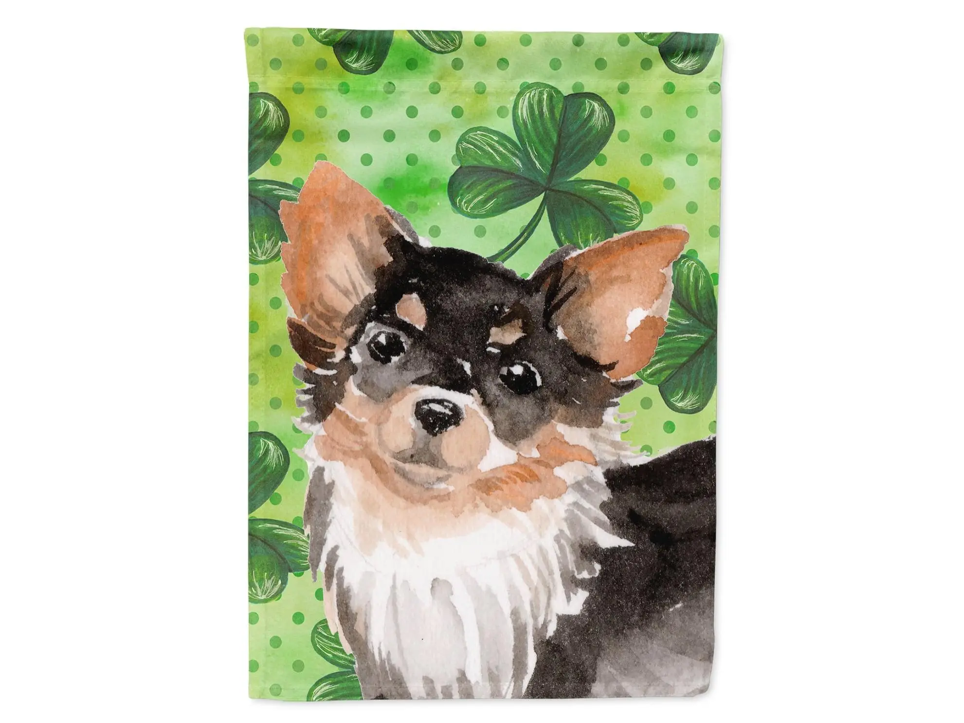 Long Haired Chihuahua St.Patricks Flag Garden Size