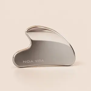 NOA VITA Stainless Steel Gua Sha for Lymphatic Drainage & Facial Tension Reduction Enhances Skin Vitality Hygienic Non-Porous Easy to Clean