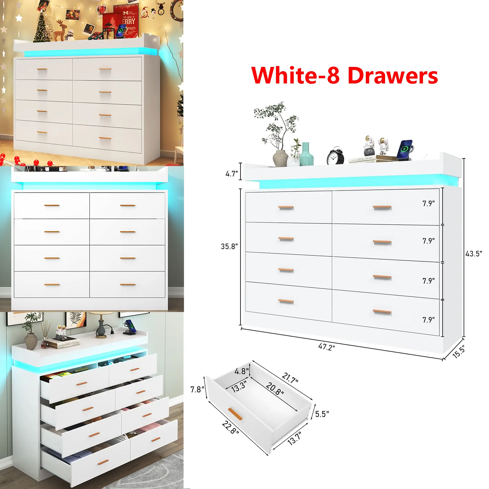 White-(8 Drawers)