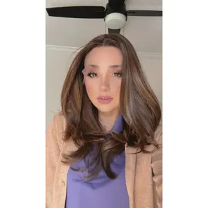 EllaRae | Gianna Brunette with highlights Style Wig | Lace Front Mid-Length Layered Brunette Wig