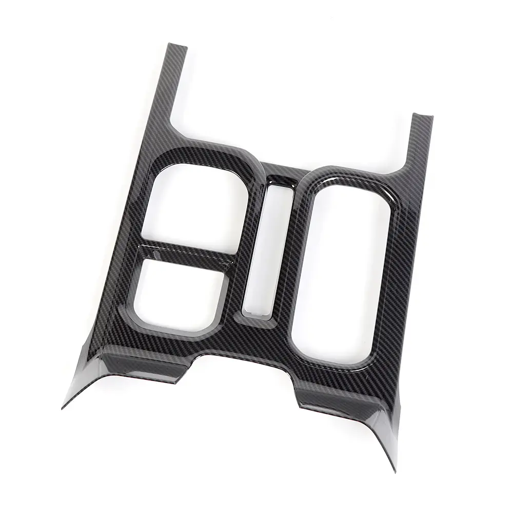 Car Interior Decorative Carbon Fiber Finish Gear Shift Trim Set - 1 Item/Set ABS Laser-Cut Fit Center Console Box Panel Cover, Fade-Resistant DIY Install Auto Sticker for 2022+ Chevy Silverado