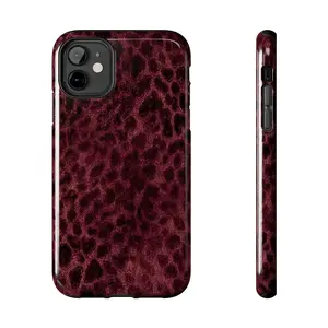 Burgundy Tortoise Animal Print Phone Case | Tough Phone Case