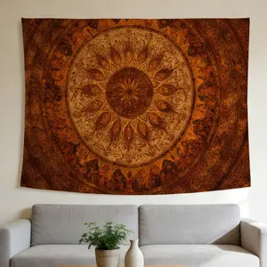 Sun Mandala Tapestry Vintage Ornate Style Wall Hanging Suitable for Home Decor Valentine's Day Easter St.Patrick's Day Halloween Christmas and Other Festival Decorations.