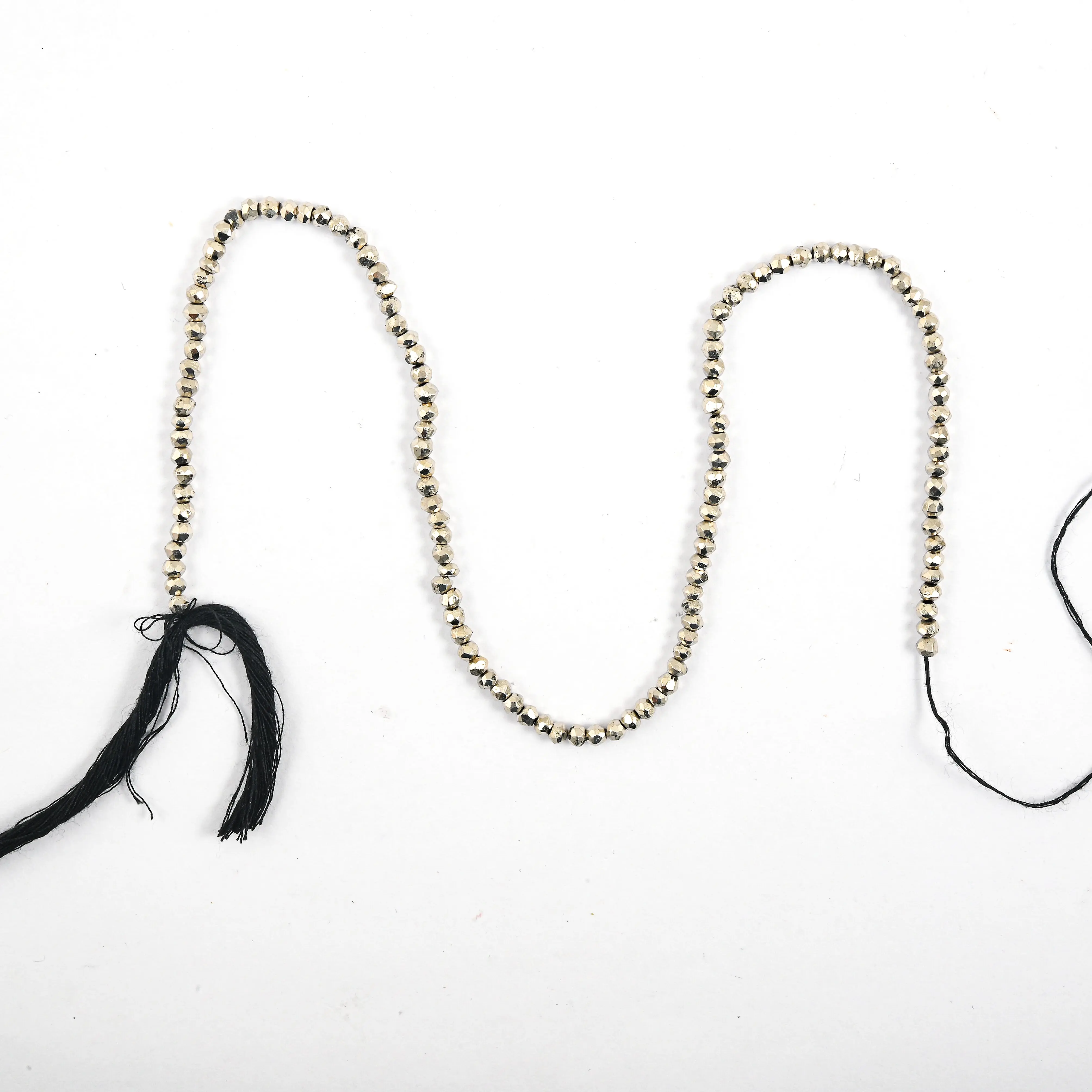GCS Silver Pyrite Beaded Strand (13.5 Inches) 55.50 ctw