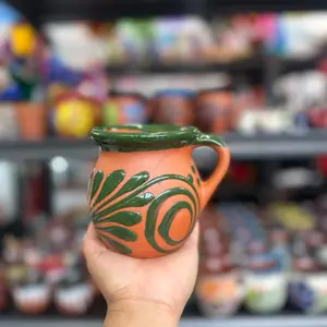 Traditional Mexican caffe mugs taza jarrito de barro