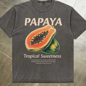 Retro Papaya T-shirt, Tropical Fruit Shirt, Cottagecore Foodie Tee, Trendy Botanical Top, Vintage Farmers Market Gift