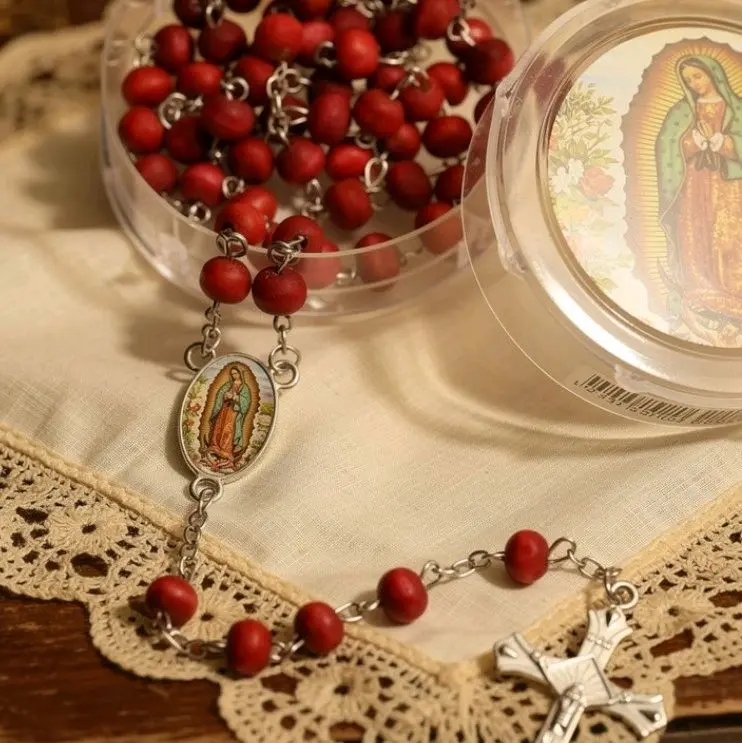 Our Lady of Guadalupe Rose scent Rosary with case