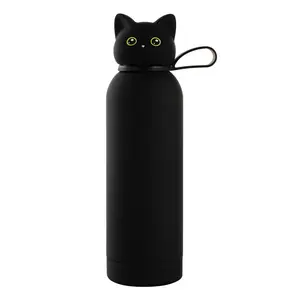 Vacuum Insulated Stainless Steel Water Bottle, Cute Cat Lid Tumbler for Cold & Hot, Coffee Travel Mug, Leakproof, Gifts