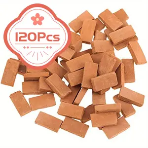 2026 Year of the Horse Gifts 1:16 Mini Building Blocks Stacking Blocks 120/30 Red Miniature Model Brick Wall Doll House Mini Garden Accessories Proportion Building Blocks Spring Festival Gifts Chinese New Year of the Horse Limited Sense