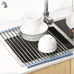 Unique Gifts for Her Him 2024 Over The Sink Dish Drying Rack Foldable Stainless Steel Kitchen Organiser Home Essentials Sentimental Ideas for Mom Dad Housewarming Presents