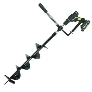 Earth Auger - 6" Wide x 32" Deep - Electric  Hole Digger - Handles - Hole Digger for Fence Posts