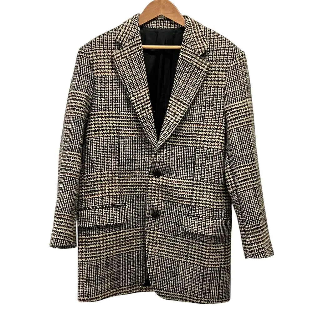 Pre-owned Celine Wool Small Leather Goods Tomboy Glencheck Jacket