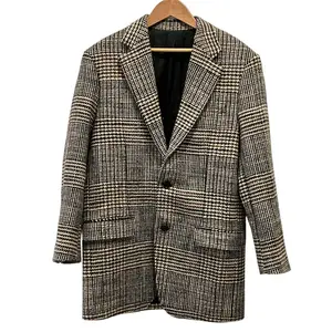 Pre-owned Celine Wool Small Leather Goods Tomboy Glencheck Jacket