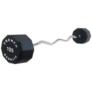 French Fitness EZ Curl Urethane Barbell 105 lbs - Single (New)