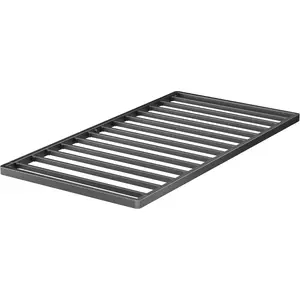 1.5 Inch  Metal Box Spring with Round Corners - 3000 lbs Capacity, Low Profile Bed Slat Replacement Bunkie Board with Steel Slats, Noise-Free, Easy Assemble, Black