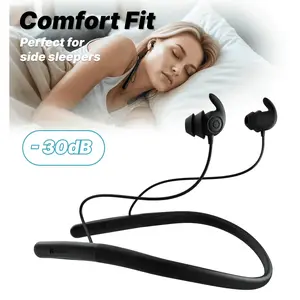 Hmusic HS88 Wireless Sleep Earbuds–Gummy Snail Earbuds with Ultra-Soft Flexible Silicone Neckband