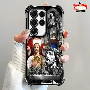 Suitable for [Galaxy S25 Ultra] Jesus new stylish high-quality electroplated four-corner protective case affordable anti-drop and anti-fingerprint 995