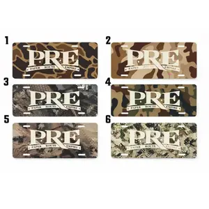 PRE Paper Route Empire License Plate | Camo Young Dolph Hip Hop Vanity Car Tag | Vintage Novelty Aluminum Auto Plate Front Bumper | Memphis Rap Music Room Decor | 6 Styles
