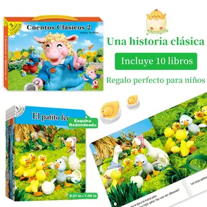 Teeny Baby Spanish Language Learning Book Set, 10 Storybooks for Early Childhood Education, Fairy Tales for Kids, Volume 2