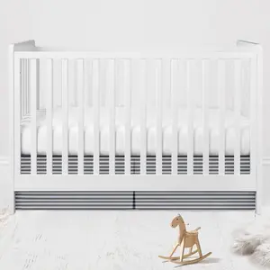 Bacati Mix N Match Pin Stripes Crib Skirt Dust Ruffle - Grey