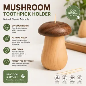 Mushroom Toothpick Holder | Toothpick Storage Container for Kitchen & Home