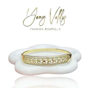 Elephant Bangle Bracelet 60mm Open Gold Plated Design