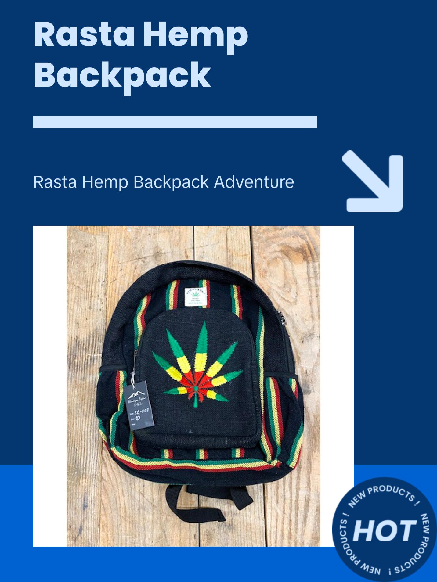 Hemp BackPack - Rasta Color