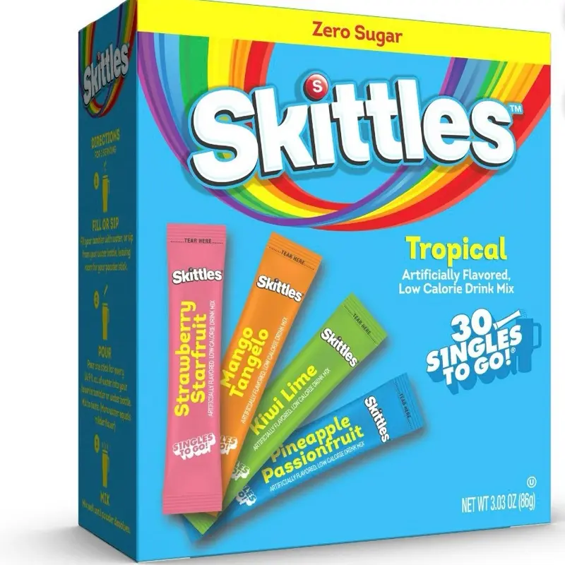 Skittles Zero Sugar Variety Pack Singles-to-Go Powdered Drink Mix, Tropical, 30 Count Packets Skittles Zero Sugar Variety Pack Singles-to-Go Powdered Drink Mix, Tropical, 30 Count Packets