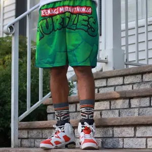 Teenage Mutant Ninja Turtles Leonardo Shorts Retro Anime Unisex Full Print Mesh Shorts With Four Pockets Men and Women Valentine's Day gift