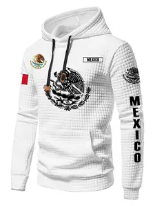 Men's Casual Hoodie, Soft Fabric, Mexican Street Style Inspiration, Waffle Texture, Cultural Fashion, Ideal for Trendsetters