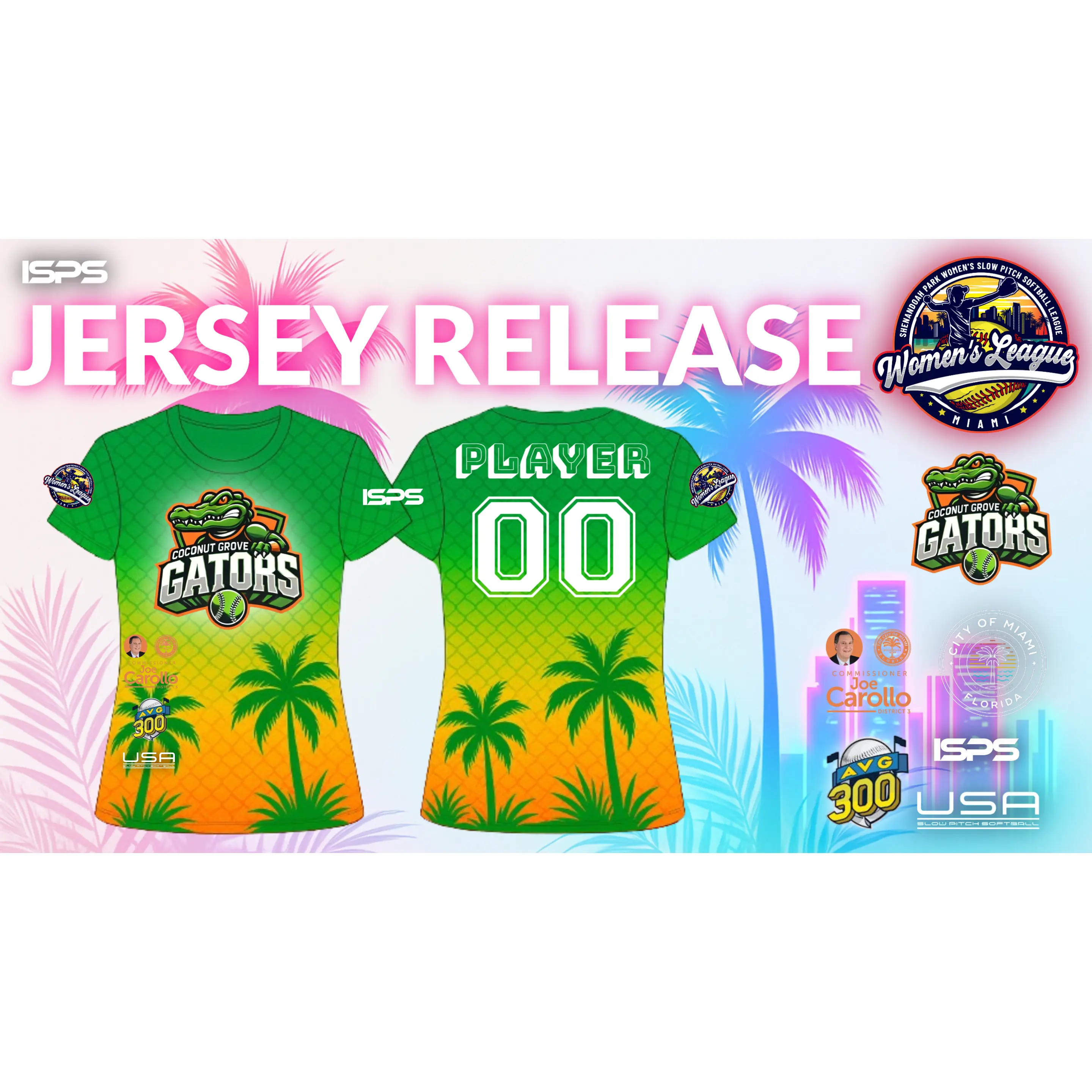COCONUT GROVE GATORS Limited Edition FULL DYE Jersey Shirt
