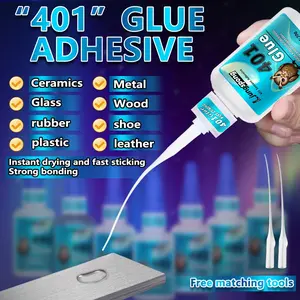 1pc-3pcs 401/480 Super Glue, High strength glue - Fast-Drying Multi-Purpose Adhesive, bonds various materials such as metals, plastics, and ceramics, Easy to use with strong bonding strength, Comes with a pipette for precise application