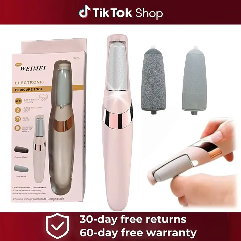 Rechargeable Electric Foot Callus Remover, Electric Foot Callus Remover Kit Foot File, Cordless Pedicure Machine, Foot Grinder, Portable Foot Files Cleaning Tool for Home and Travel, Winter Gift, Valentine's Day Gift, Nail Care, Compact