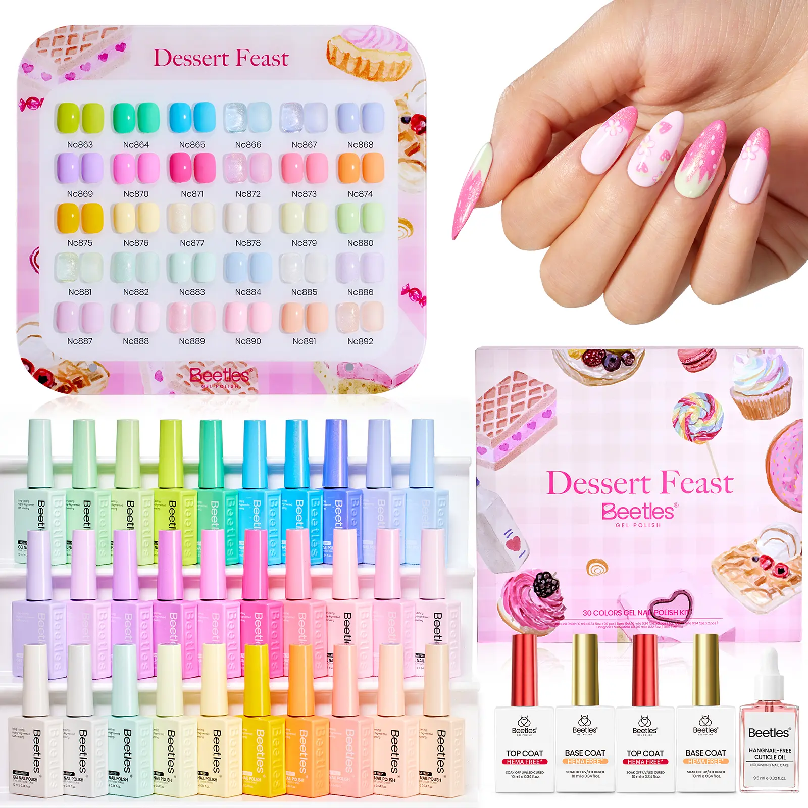Beetles Summer Manicure HEMA-Free Gel Polish Set, DIY Nails Art Gift for girl Gift for woman gel x nails  salon nails at home Cutics Easter Nail Designs  mothersdaygift Spring Nail Taste of Spring Summer Nail Vacation Nail